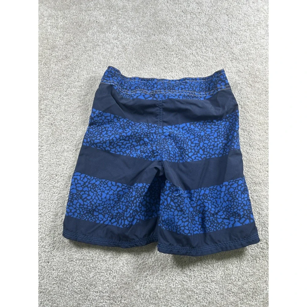 North Face Shorts Boys XS 6 Blue Black Swim Trunks‎ Adjustable Waist Quick Dry